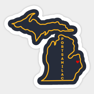 Port Sanilac MI Love (Yellow) Sticker